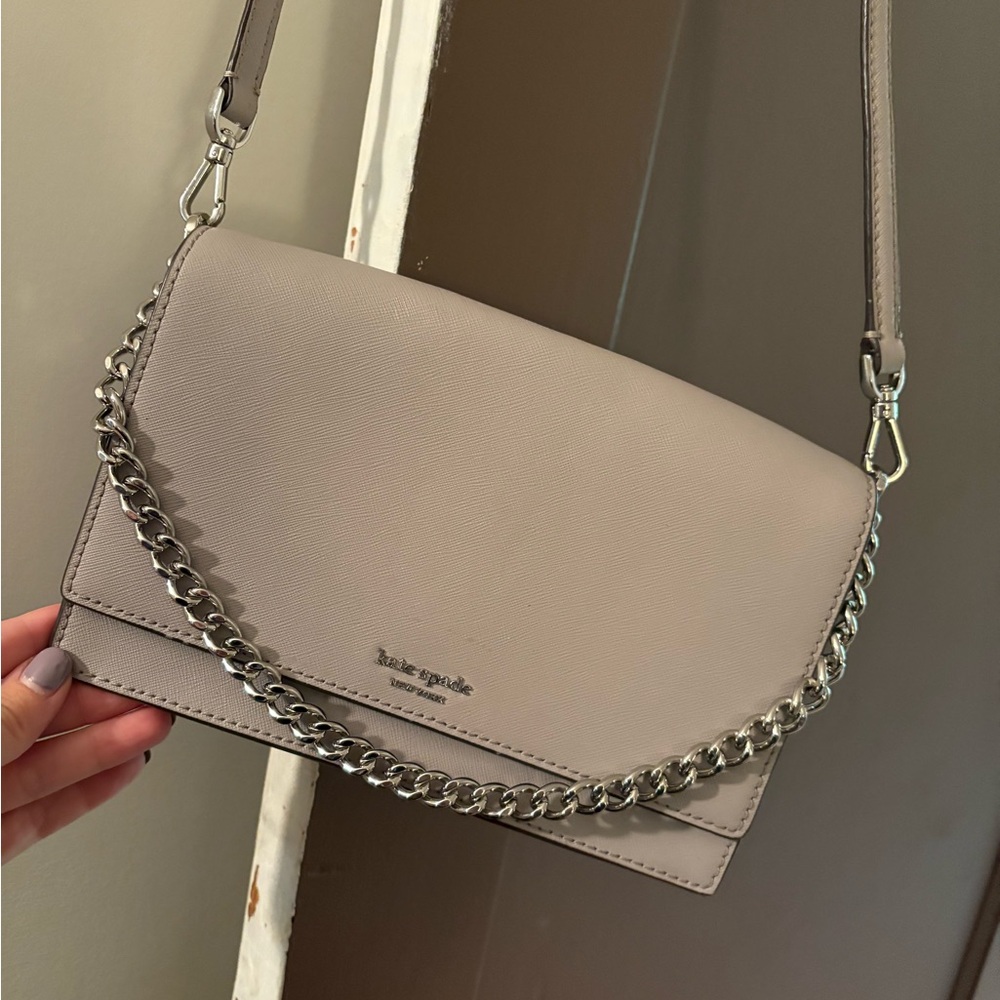 Kate Spade gray Crossbody Bag with Chain